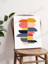 Abstract Colorblocked Geometric Canvas Wall Art for Living Room Bedroom Home Decor – view 4