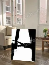 Abstract Black Brushstroke Canvas Wall Art for Living Room Home Decor – view 2