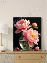 Pink Peonies in Vase Canvas Wall Art for Living Room Bedroom Home Decor – view 3