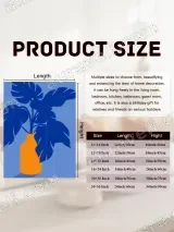 Blue Monstera in Orange Vase Canvas Wall Art for Living Room Decor – вид 7