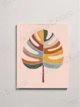 Color Block Monstera Leaf Canvas Wall Art for Bedroom & Living Room Decor – вид 2