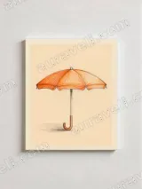 Orange Umbrella Sketch Canvas Wall Art for Living Room Home Decor – view 3