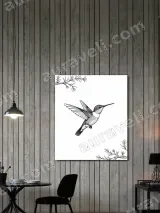 Hummingbird Line Art Canvas Wall Art for Living Room Home Decor – вид 2