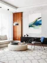 Abstract Blue & Green Wave Canvas Wall Art for Living Room Home Decor – вид 5