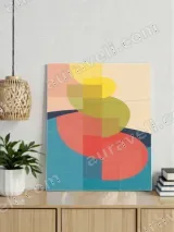 Abstract Geometric Canvas Wall Art for Living Room Home Decor – view 3