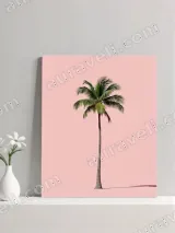 Single Palm Tree Pink Canvas Wall Art for Living Room Home Decor – вид 2