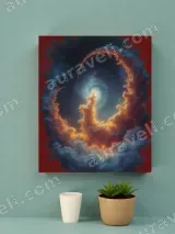 Surreal Cosmic Cloud Swirl Canvas Wall Art for Home Decor – вид 4