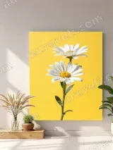 White Daisy Floral Canvas Wall Art for Living Room Bedroom Home Decor – view 4