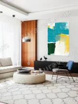 Abstract Color Block Canvas Wall Art for Living Room Home Decor – view 5