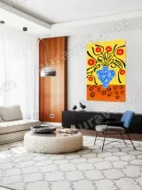 Blue Vase Red Flowers Canvas Wall Art for Living Room Home Decor – view 4