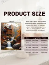 Autumn Cabin Waterfall Canvas Wall Art for Living Room Decor – view 7