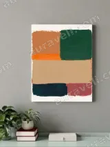 Abstract Geometric Color Block Canvas Wall Art for Living Room Bedroom Decor