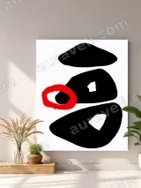 Abstract Black Red Shapes Canvas Wall Art for Living Room Home Decor – view 4