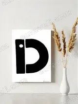 Letter D Minimalist Canvas Wall Art for Living Room Home Decor – вид 4