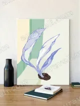 Abstract Blue Botanical Canvas Wall Art for Living Room Bedroom Home Decor – вид 4