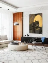 Wolf with Golden Moon Canvas Wall Art for Living Room Bedroom Home Decor – вид 5