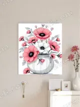 Pink & White Anemone Flowers Vase Canvas Wall Art for Living Room Bedroom Home Decor – view 3