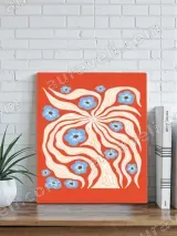 Abstract Floral Swirl Canvas Wall Art for Living Room Home Decor