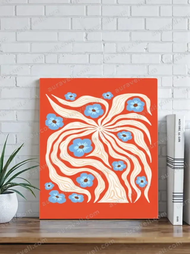 Abstract Floral Swirl Canvas Wall Art for Living Room Home Decor — art print