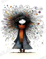 Whimsical Cartoon Character Abstract Canvas Wall Art for Home Decor wall art print