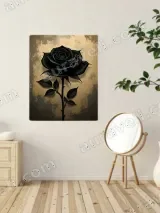 Vintage Black Rose Canvas Wall Art for Living Room Home Decor – view 2