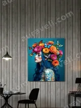 Bohemian Floral Butterfly Woman Canvas Wall Art for Home Decor – view 3