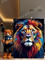 Colorful Lion Canvas Wall Art for Living Room Home Decor