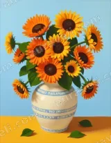 Sunflower Vase Floral Canvas Wall Art for Living Room Home Decor wall art print