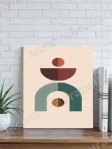 Abstract Geometric Circles & Arches Canvas Wall Art for Home Decor