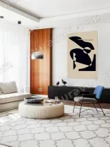 Abstract Geometric Black Beige Canvas Wall Art for Living Room Home Decor – view 5