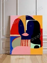 Abstract Figurative Canvas Wall Art for Living Room Decor
