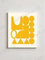 Yellow Abstract Geometric Canvas Wall Art for Living Room Home Decor – view 2