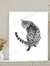 Hand - Drawn Cat Canvas Wall Art for Living Room Bedroom Home Decor – view 3