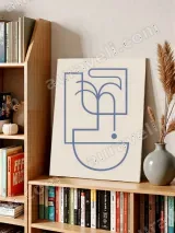 Minimalist Abstract Palm Geometric Line Wall Art for Living Room Home Decor – view 3