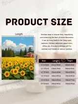 Sunflower Field & Red House Canvas Wall Art for Home Decor – view 7