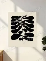 Abstract Botanical Leaf Canvas Wall Art for Living Room Home Decor
