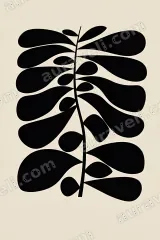 Abstract Botanical Leaf Canvas Wall Art for Living Room framed modern home decor