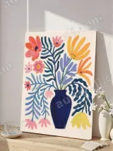 Vibrant Floral Blue Vase Canvas Wall Art for Living Bedroom Home Decor – вид 4