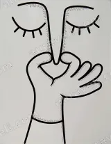 Minimalist Hand & Face Line Art Canvas Wall Art for Living Room Home Decor wall art print