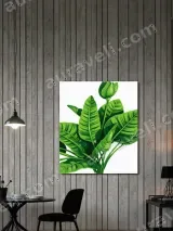 Tropical Green Plant Leaf Canvas Wall Art for Living & Bedroom Decor – view 3