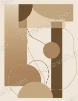 Abstract Geometric Brown Tones Canvas Wall Art for Living framed modern home decor