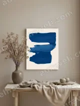 Blue Abstract Brushstroke Canvas Wall Art for Living Room Home Decor – вид 3