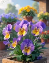 Purple Pansies Floral Canvas Wall Art for Living Room Bedroom Home Decor wall art print
