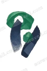 Abstract Green Navy Shapes Canvas Wall Art for Living framed modern home decor