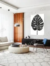 Monstera Leaf Black & White Canvas Wall Art for Home Decor – view 5