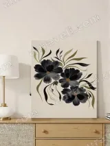 Black Floral Canvas Wall Art for Living Room Bedroom Home Decor – view 4