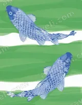 Blue Koi Fish Canvas Wall Art for Living Room Bedroom Home Decor wall art print