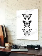 Black & White Butterfly Canvas Wall Art for Living Room Bedroom Home Decor – вид 4