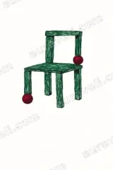 Green Chair with Red Balls Canvas Wall Art for framed modern home decor