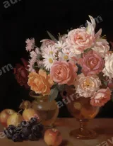Vintage Floral & Fruit Still Life Canvas Wall Art for Home Decor wall art print